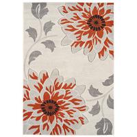 Kampala Orange & Grey Flower Modern Rug