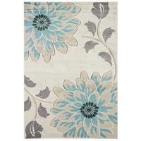 Kampala Blue Flower Modern Rug