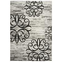 Kampala Grey & Black Floral Modern Rug