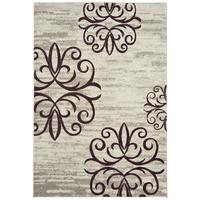 Kampala Grey & Brown Floral Modern Rug