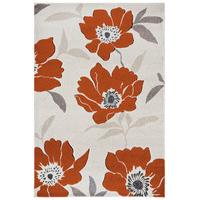 kampala natural orange floral modern rug