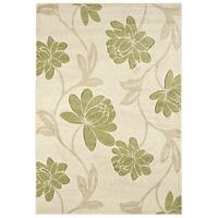 Kampala Natural & Green Floral Modern Rug