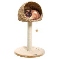 karlie banana leaf little den scratching post natural beige