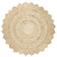 kai hand woven natural jute mandala circle rug c150