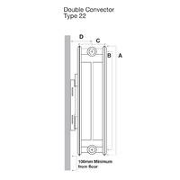 kartell kompact double panel convector radiator 600mm high w 1500mm x  ...