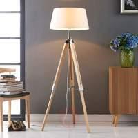 Katie floor lamp with three-legged wooden stand