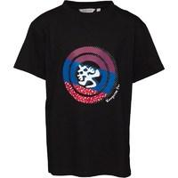 kangaroo poo boys circular chest print t shirt black