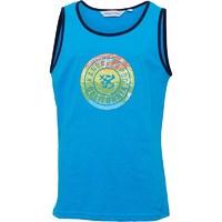 Kangaroo Poo Boys Contrast Trim Vest With Chest Print Turquoise