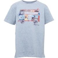 kangaroo poo boys camper van chest print t shirt grey marl