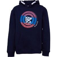 Kangaroo Poo Boys Printed Chest Fleece Hoody Navy