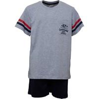 Kangaroo Poo Boys Pyjama Shorts Set Navy/Grey