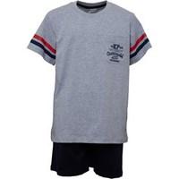 Kangaroo Poo Boys Pyjama Shorts Set Navy/Grey