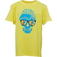Kangaroo Poo Boys Skull Cap Chest Print T-Shirt Yellow