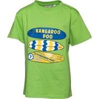 kangaroo poo boys surfboard chest print t shirt green