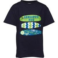 kangaroo poo boys surfboard chest print t shirt navy