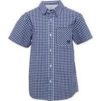 kangaroo poo boys gingham shirt navywhite