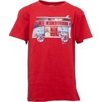 kangaroo poo boys camper van chest print t shirt red