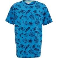 Kangaroo Poo Boys Tropical Print T-Shirt Blue