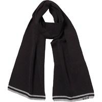 Kangaroo Poo Mens Scarf With Striped Edge Black