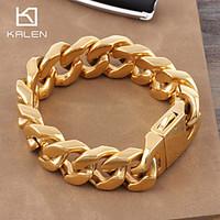 Kalen 2015 Men\'s Jewelry Stainless Steel High Quality Professional Gold Nugget Bracelet Christmas Gifts