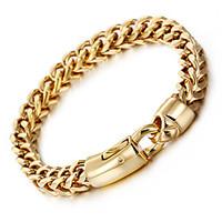 kalen new mens 18k gold plated link chain bracelet 316l stainless stee ...