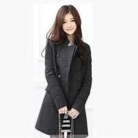 kaley womens solid color black gray coats jackets casual party v neck  ...