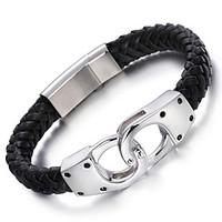 Kalen2016 Fashion 316L Stainless Steel Infinity Charm Male Leather Bracelets Cool Men\'s s Christmas Gifts