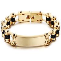 kalen new 18k dubai gold plated mens bracelet 316l stainless steel lin ...