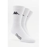 Kappa White Crew Socks Pack, WHITE