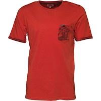 Kangaroo Poo Mens Printed Pocket T-Shirt Red