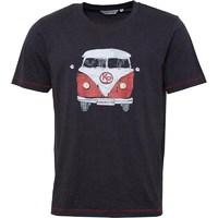 Kangaroo Poo Mens Front/Back Camper Van Print T-Shirt Charcoal Marl