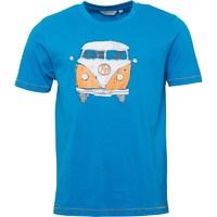 Kangaroo Poo Mens Front/Back Camper Van Print T-Shirt Turquoise