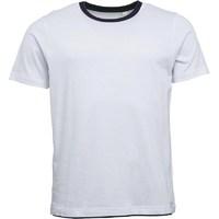 Kangaroo Poo Mens Double Collar Plain T-Shirt White