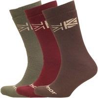 Karrimor Mens Three Pack Thermal Crew Socks Coffee/Port/Grape