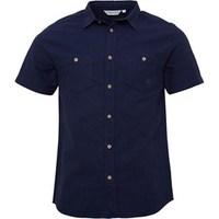 kangaroo poo mens linen mix short sleeve shirt navy