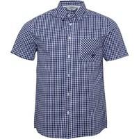 Kangaroo Poo Mens Gingham Shirt Navy/White