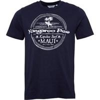 kangaroo poo mens printed t shirt navy