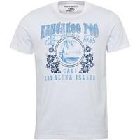 Kangaroo Poo Mens Catalina Island Print T-Shirt White