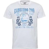 kangaroo poo mens catalina island print t shirt white