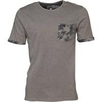 kangaroo poo mens printed pocket t shirt charcoal