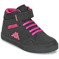 kappa virgaho mid girlss childrens shoes high top trainers in black