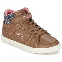 kappa barky girlss childrens shoes high top trainers in brown