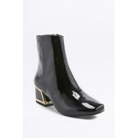 Kat Maconie Daphne Black Patent Leather Ankle Boots, BLACK