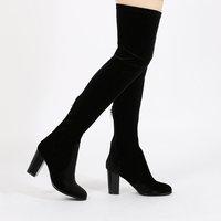 kalena over the knee boots velvet black