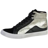 kaporal sneakers amelia black silver womens shoes high top trainers in ...