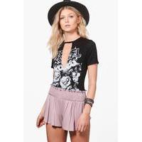 Katie Shirred Waist Flippy Shorts - mauve