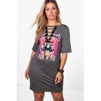 kaitlyn lace up band dress charcoal