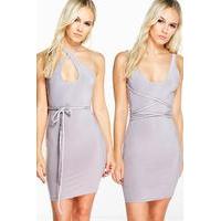 Karla Halterneck Plait Detail Midi Dress - silver