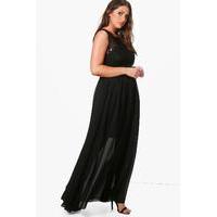 Katherine Lace Bodice Maxi Dress - black