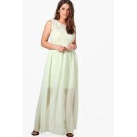 katherine lace bodice maxi dress green